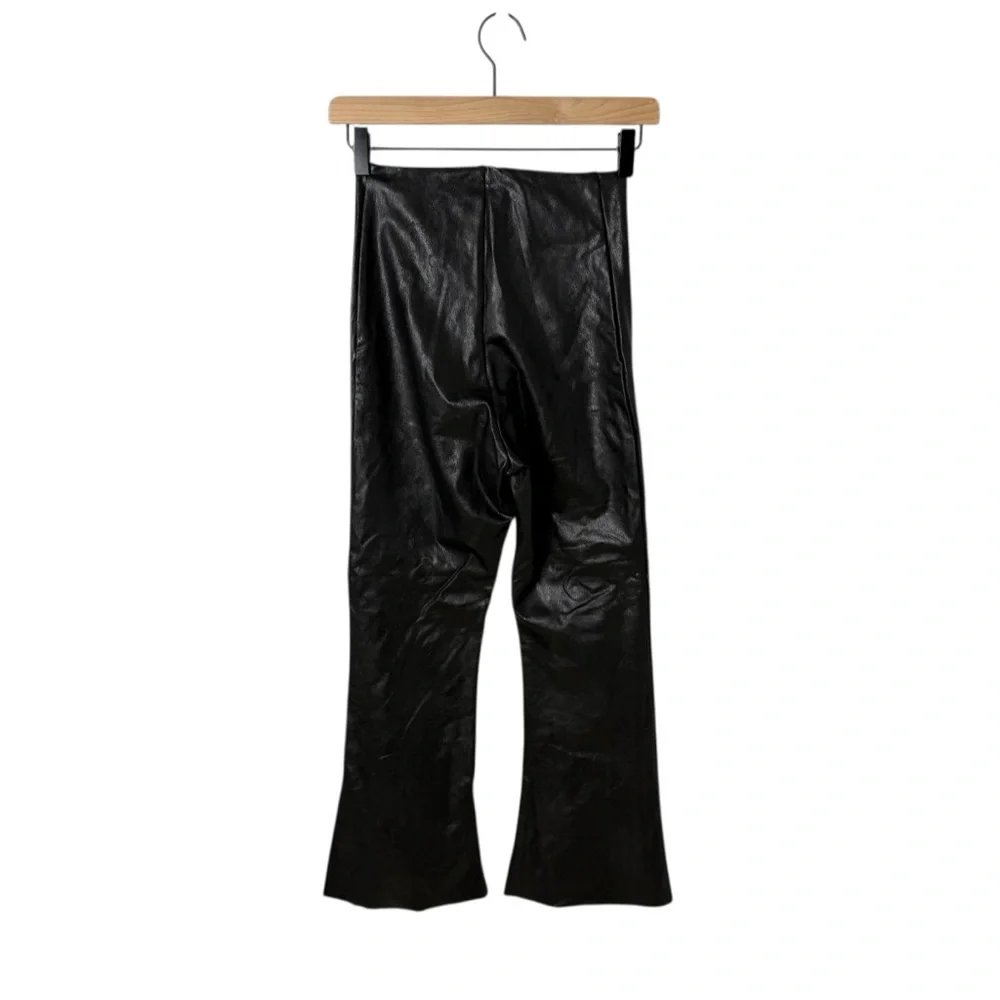 Commando Faux Leather Cropped Flare Leggings Black Size Medium SLG33 - Picture 4 of 8